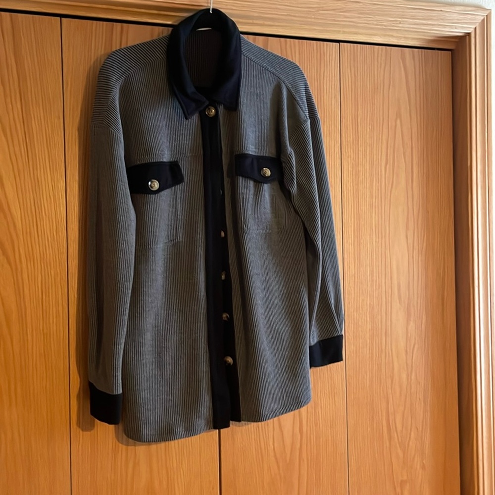 Hem and Thread oversized ribbed flannel shirt